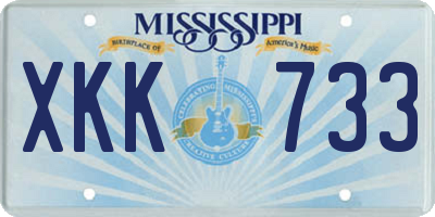 MS license plate XKK733