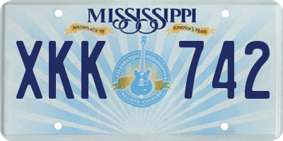 MS license plate XKK742
