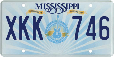 MS license plate XKK746