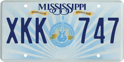 MS license plate XKK747