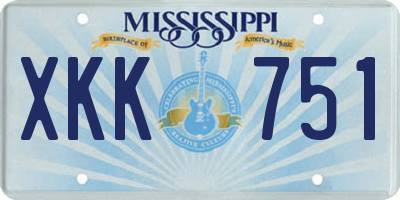 MS license plate XKK751