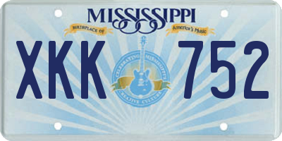 MS license plate XKK752