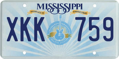 MS license plate XKK759