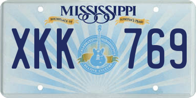 MS license plate XKK769