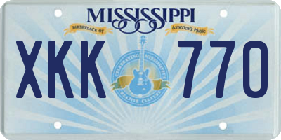 MS license plate XKK770