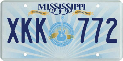 MS license plate XKK772