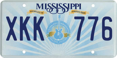 MS license plate XKK776