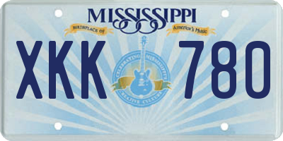 MS license plate XKK780