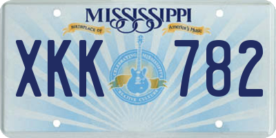 MS license plate XKK782