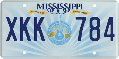 MS license plate XKK784