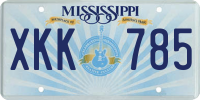 MS license plate XKK785