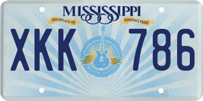 MS license plate XKK786