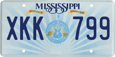 MS license plate XKK799
