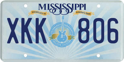 MS license plate XKK806