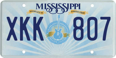 MS license plate XKK807