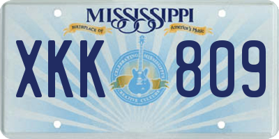 MS license plate XKK809