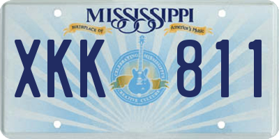 MS license plate XKK811