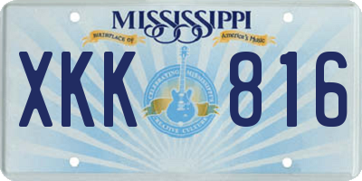 MS license plate XKK816
