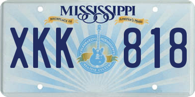 MS license plate XKK818