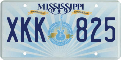 MS license plate XKK825