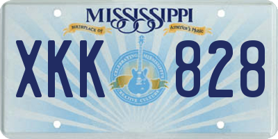 MS license plate XKK828