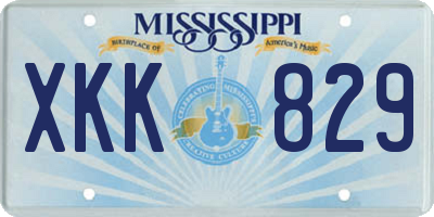 MS license plate XKK829