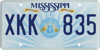 MS license plate XKK835