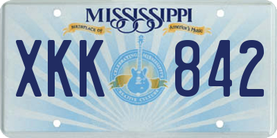 MS license plate XKK842