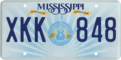 MS license plate XKK848