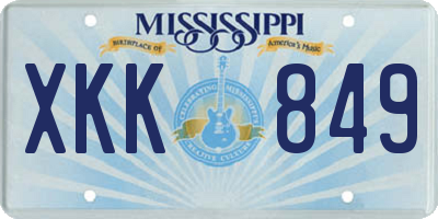 MS license plate XKK849