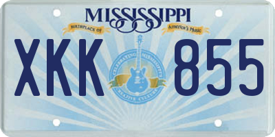 MS license plate XKK855
