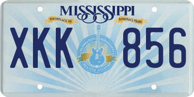 MS license plate XKK856