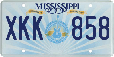 MS license plate XKK858