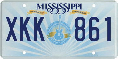 MS license plate XKK861