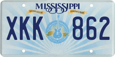 MS license plate XKK862