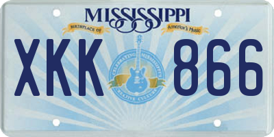 MS license plate XKK866