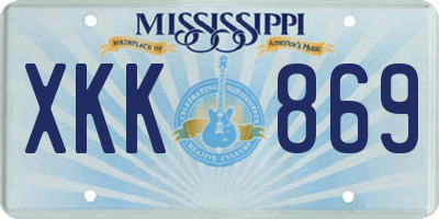 MS license plate XKK869