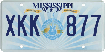MS license plate XKK877