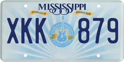 MS license plate XKK879