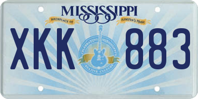 MS license plate XKK883
