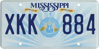 MS license plate XKK884