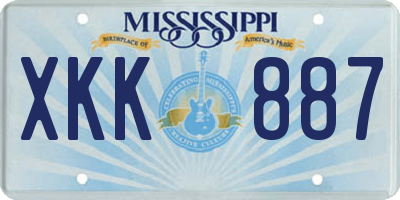 MS license plate XKK887