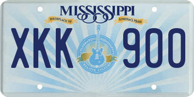 MS license plate XKK900