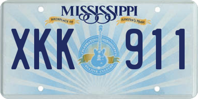 MS license plate XKK911