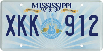 MS license plate XKK912