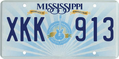 MS license plate XKK913