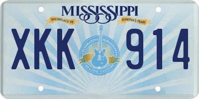 MS license plate XKK914