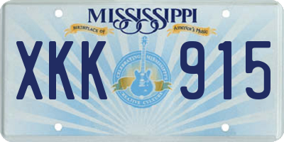 MS license plate XKK915