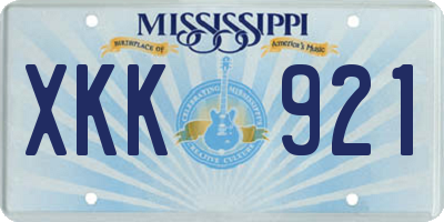MS license plate XKK921