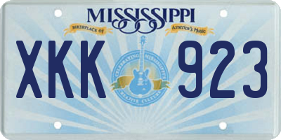 MS license plate XKK923